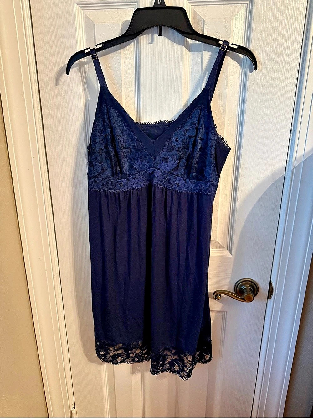 Soma Cool Nights Lace Trim Chemise Lace Trim Chemise in Blue Size Large Like New
